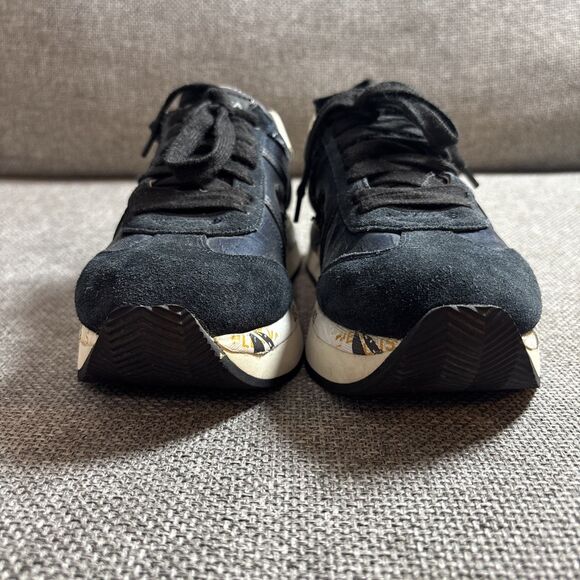 PREMIATA Conny Logo Patch Sneakers In Blue 483  Made In Italy SZ Euro 37/US 6.5 - Picture 4 of 10